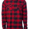 Rød og sort ternet flannelskjorte til mænd