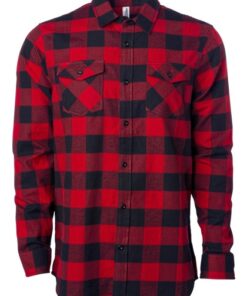 Rød og sort ternet flannelskjorte til mænd