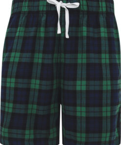 Grøn og blå ternede herreshorts med snøre