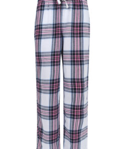 Ternet pyjamasbukser i hvid, pink og sort