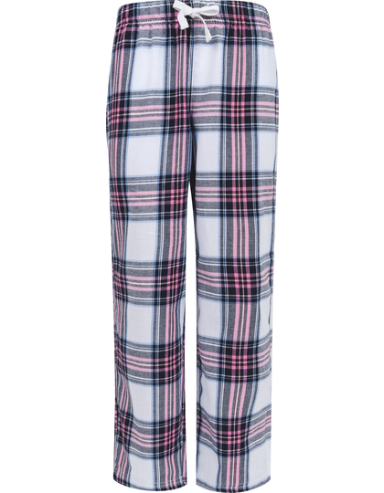 Ternet pyjamasbukser i hvid, pink og sort