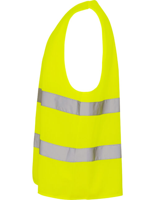 Gul refleksvest med sølvstriber