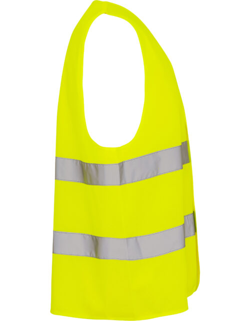 Gul refleksvest med sølvstriber