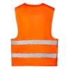 Orange refleksvest med sølvstriber