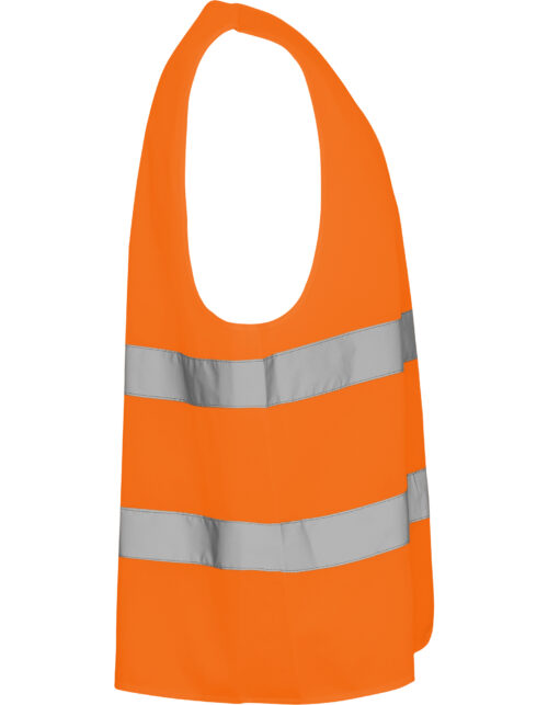 Orange refleksvest med sølvstriber