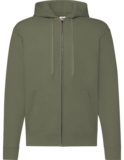 Grøn hættetrøje med lynlås og lommer