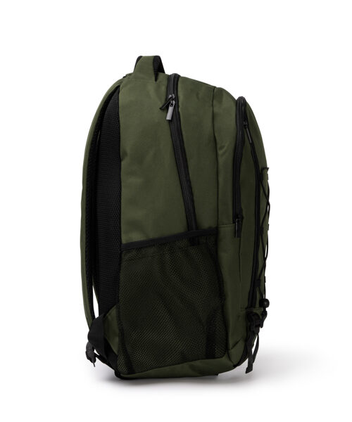 Grøn rygsæk med lynlåse og sidelomme