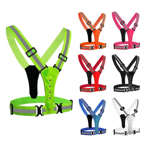 refleksvest med led -Reflekssele i flere farver til løb og cykling