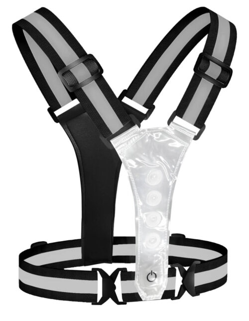 Reflekterende sikkerhedssele med LED-lys