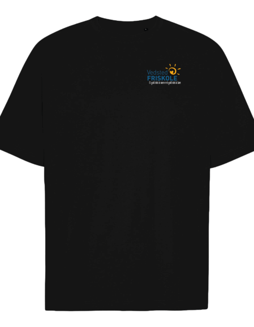 Sort T-shirt med skolens logo