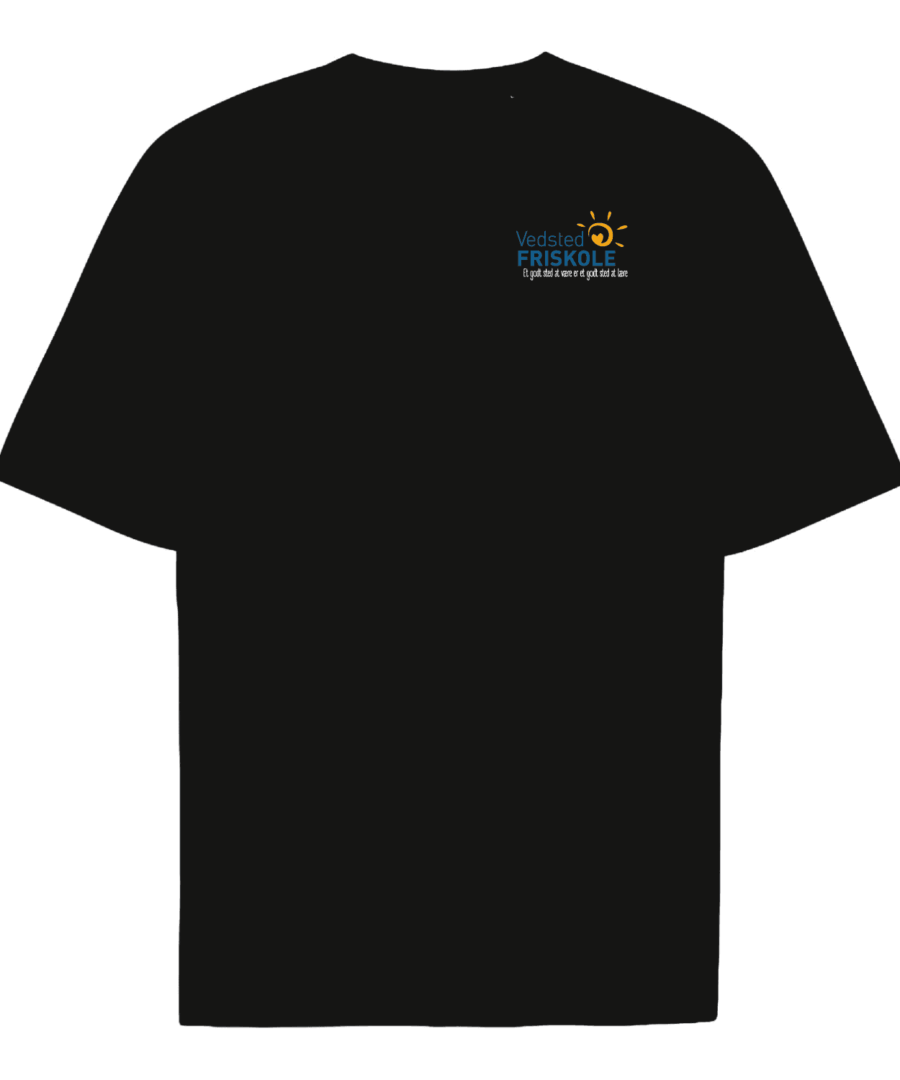 Sort T-shirt med skolens logo