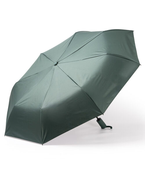 Grøn sammenklappelig paraply på hvid baggrund