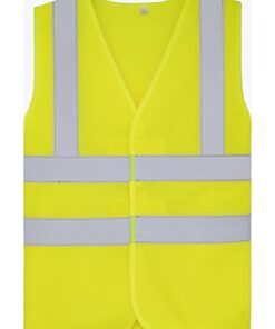 Gul refleksvest med sølv reflekser