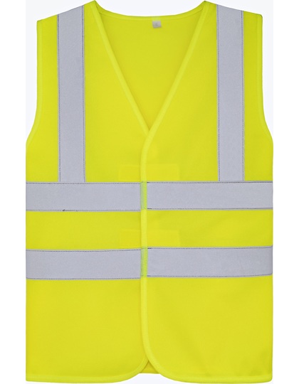 Gul refleksvest med sølv reflekser