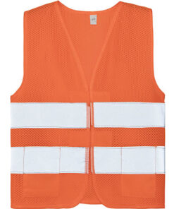 Orange refleksvest med sølv reflekser