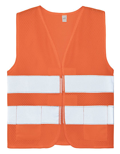Orange refleksvest med sølv reflekser
