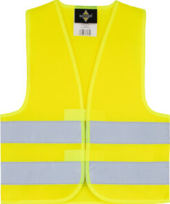 Gul refleksvest med sølvreflekser