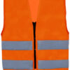 Orange refleksvest med sølvfarvede striber