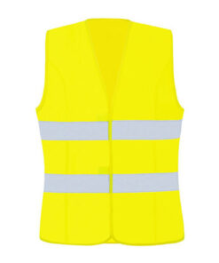 Gul refleksvest med sølvreflekser