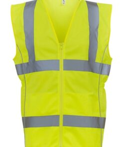 Gul refleksvest med sølvreflekser