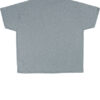 Bagside af grå T-shirt på hvid baggrund