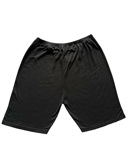 Sorte sportsshorts på hvid baggrund