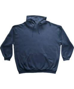Mørkeblå hoodie med hætte og kængurulomme