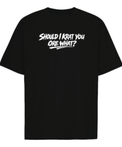 Sort T-shirt med hvid tekstprint