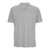 Lysegrå poloshirt med korte ærmer