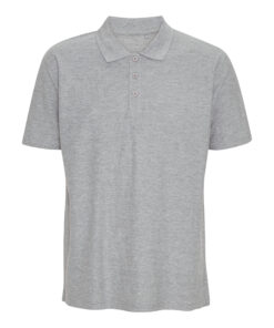 Lysegrå poloshirt med korte ærmer