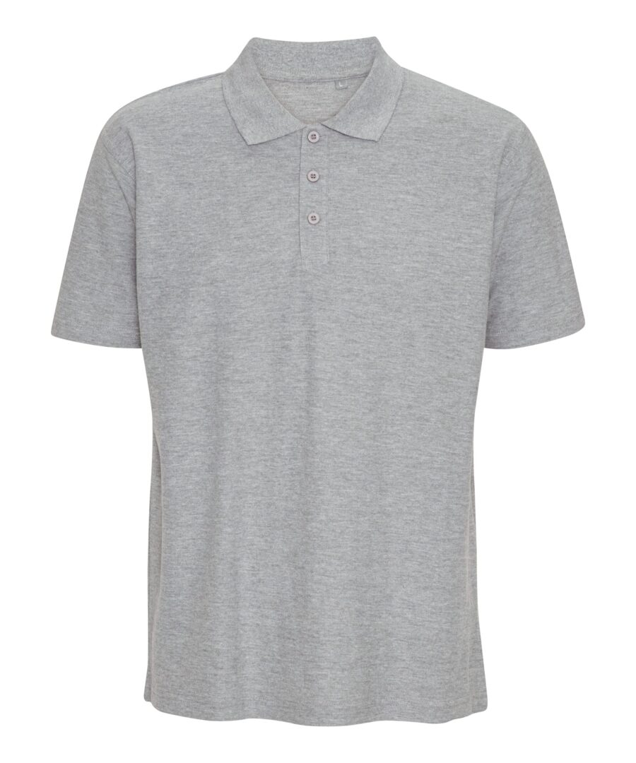 Lysegrå poloshirt med korte ærmer
