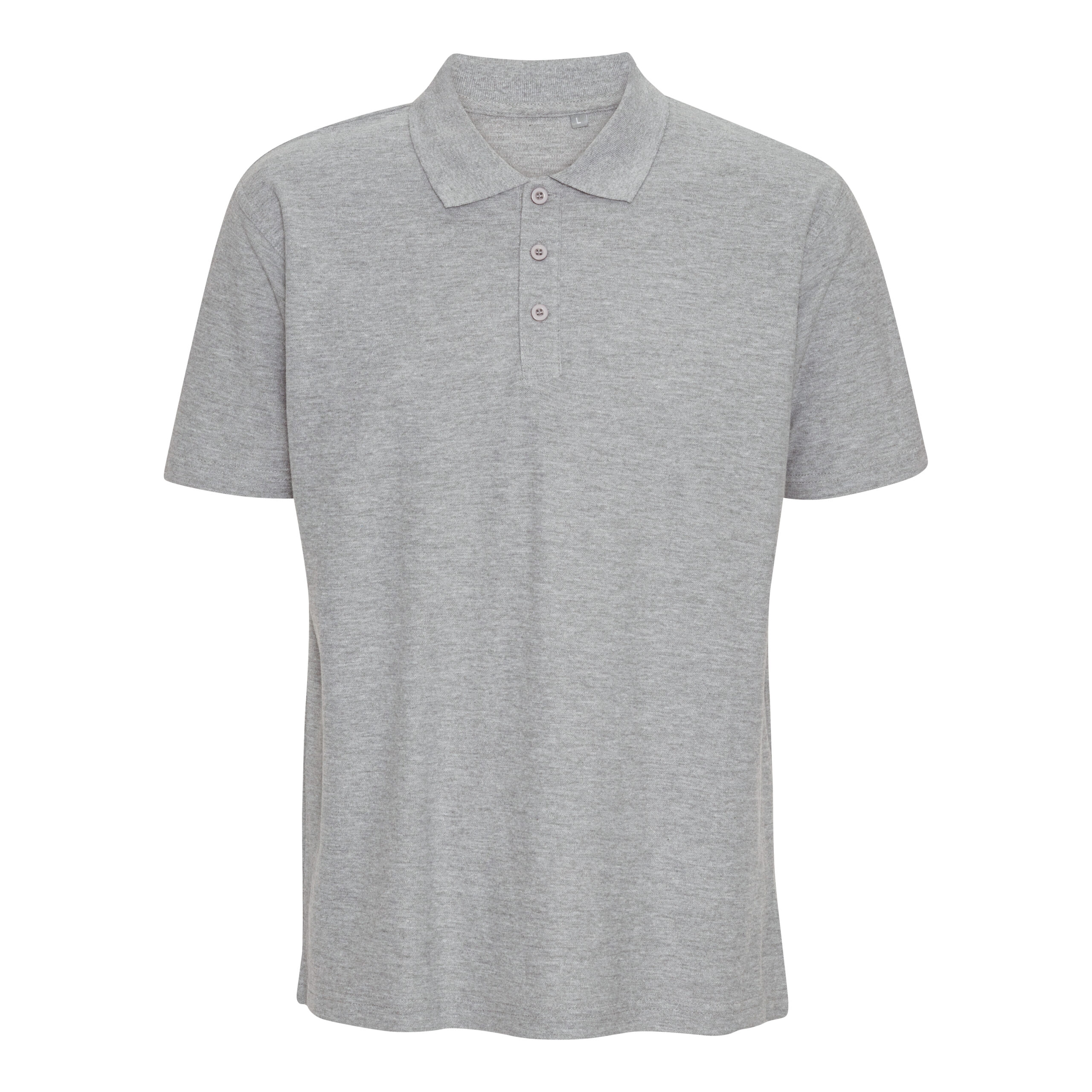 Lysegrå poloshirt med korte ærmer
